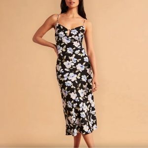 Abercrombie and fitch midi floral keyhole dress